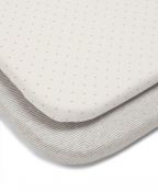 MAMAS & PAPAS Grey Star Universal Cot Bed Sheets - 2 Pack