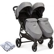 ICKLE BUBBA Venus Max Double Stroller - Grey with Black Handle