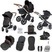 ICKLE BUBBA Stomp Luxe Premium i-Size Travel System - Midnight/Silver/Tan