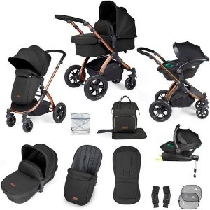 ICKLE BUBBA Stomp Luxe Premium i-Size Travel System - Midnight/Silver/Black