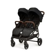 ICKLE BUBBA Venus Double Stroller - Black with Tan Handle