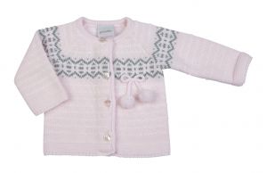 DANDELION Knitted Pom Pom Cardigan - Pink