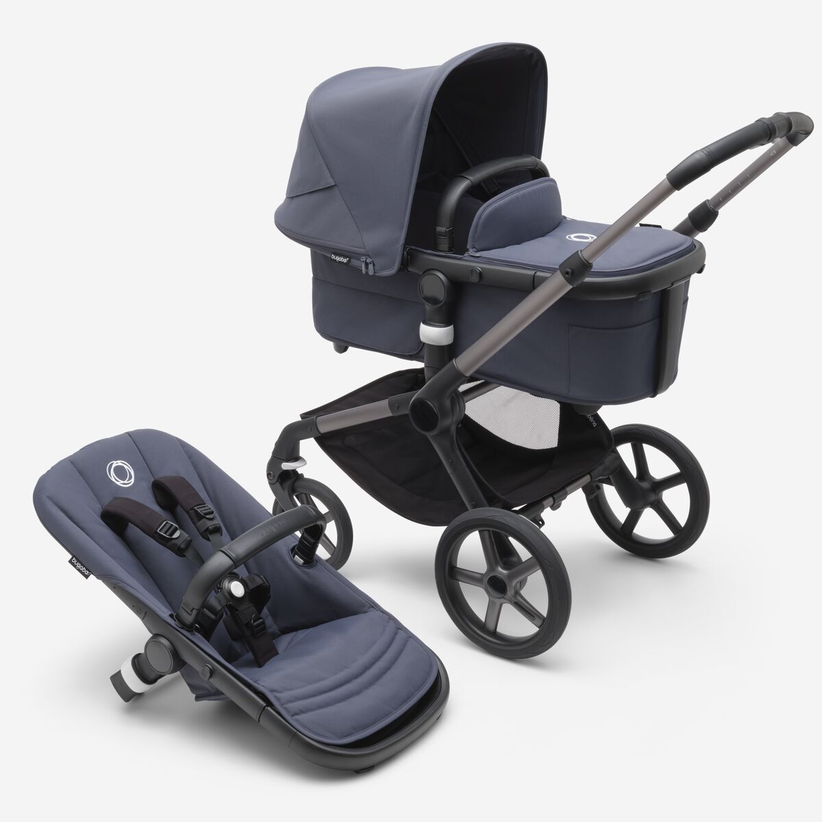 BUGABOO Fox5 Carrycot and Seat "Stormy Blue"
