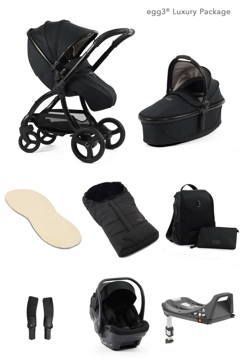 EGG3 Stroller - Luxury Bundle "Houndstooth Black" - Special Edition Colour    "