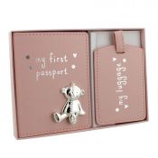 My First Passport And Luggage Tag Set Pink