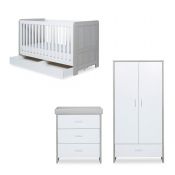 ICKLE BUBBA Pembrey 3 Piece Set with Under Drawer FOC Spring Matress- Ash Grey