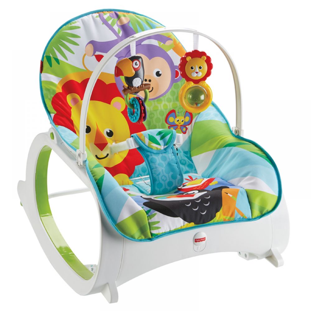 Yellow/Blue/White Fisher-Price Infant-to-Toddler Rocker Grey 