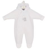 DANDELION "Foxy" White velour pramsuit