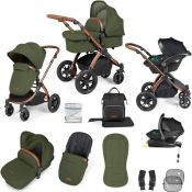 ICKLE BUBBA Stomp Luxe Premium i-Size Travel System -Woodland/Bronze/Tan