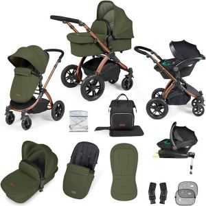 ICKLE BUBBA Stomp Luxe Premium i-Size Travel System -Woodland/Bronze/Black
