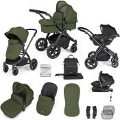 ICKLE BUBBA Stomp Luxe Premium i-Size Travel System -Woodland/Black/Black