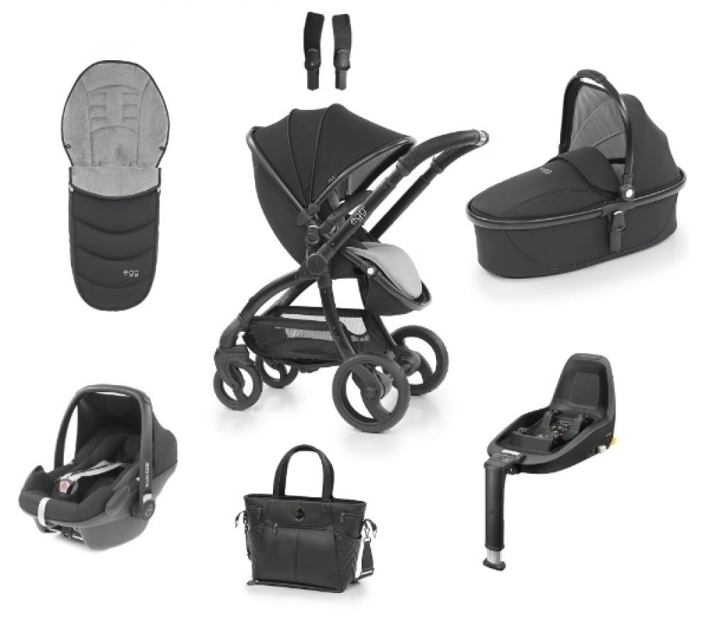 egg pram just black