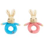 RAINBOW Peter or Flopsy Rabbit Plush Ring Rattle