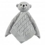 SOFT TOUCH Cable Knit Teddy Bear Comforter - Grey