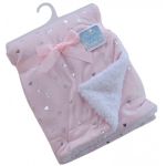Mink Blanket Hearts Foil Print Pink