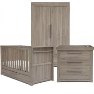 MAMAS & PAPAS Franklin 3 Piece Cotbed Range Grey Wash - FREE Deluxe Mattress