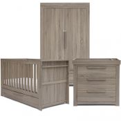 MAMAS & PAPAS Franklin 3 Piece Cotbed Range Grey Wash - FREE Deluxe Mattress