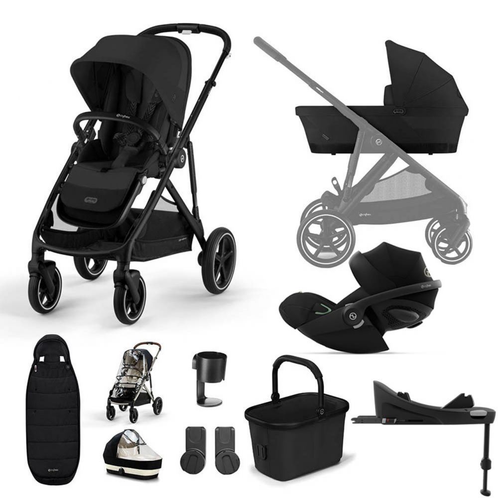 Cybex Gazelle S "Moon Black" - 11 piece bundle