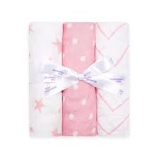 BLOOMSBURY MILL Muslin Squares "Pink&White"