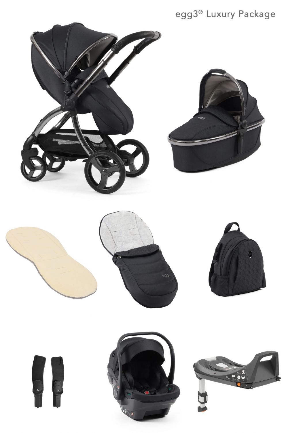 EGG3 Stroller - Luxury Bundle "Carbonite"