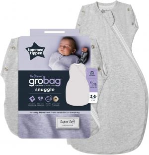 Tommee Tippee Grobag Easy Swaddle Baby Sleep Bag, 0-3m - Grey Marl