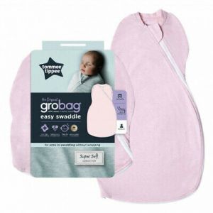 Tommee Tippee Grobag Easy Swaddle Baby Sleep Bag, 0-3m - Pink Marl