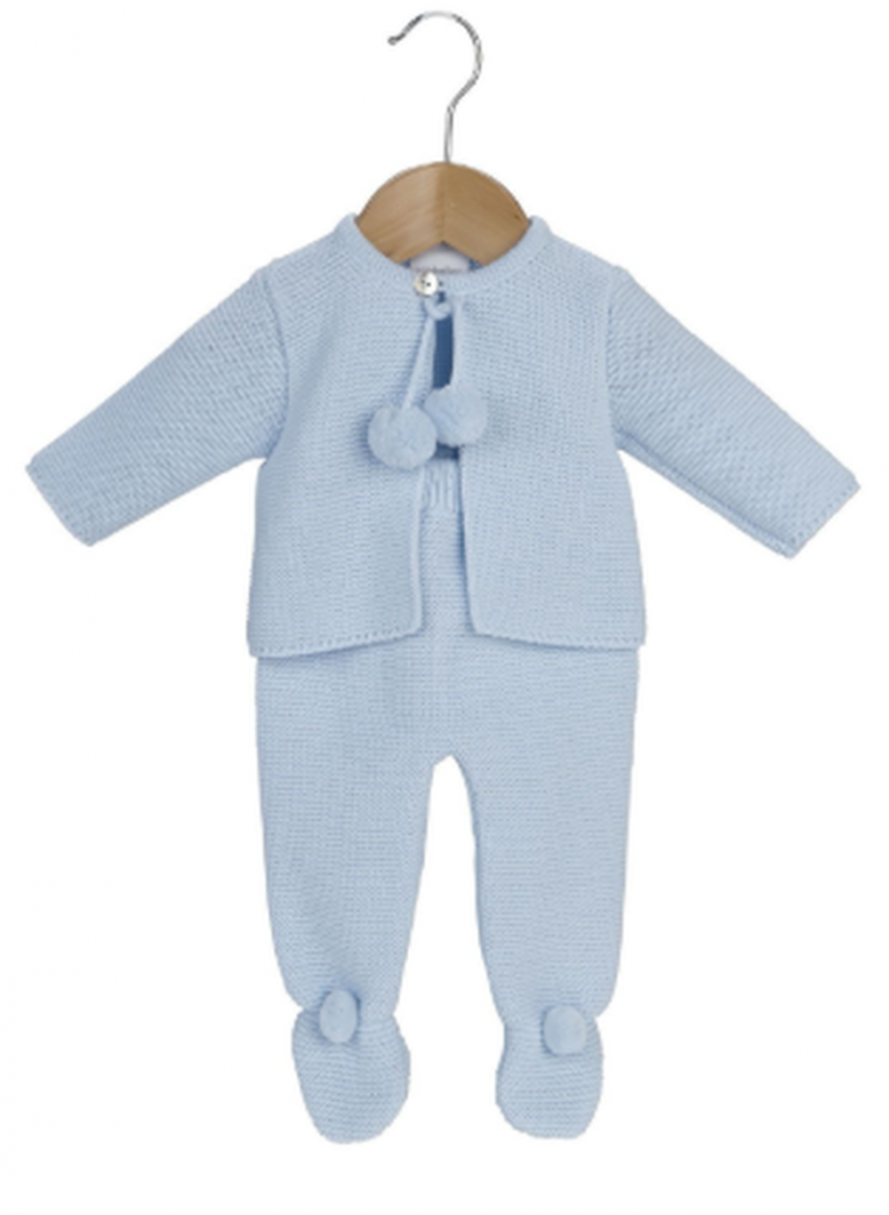 Dandelion Baby Pom Pom Knitted Set Blue buy online The Baby
