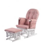 Kub Haywood Reclining Glider "Pink/White"