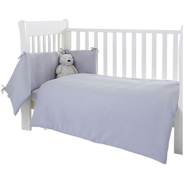 CLAIRE DE LUNE Waffle Cot Bed Quilt & Bumper Bedding Set - Grey