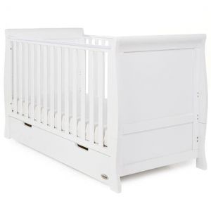 OBABY Stamford Classic Cot Bed & Drawer White