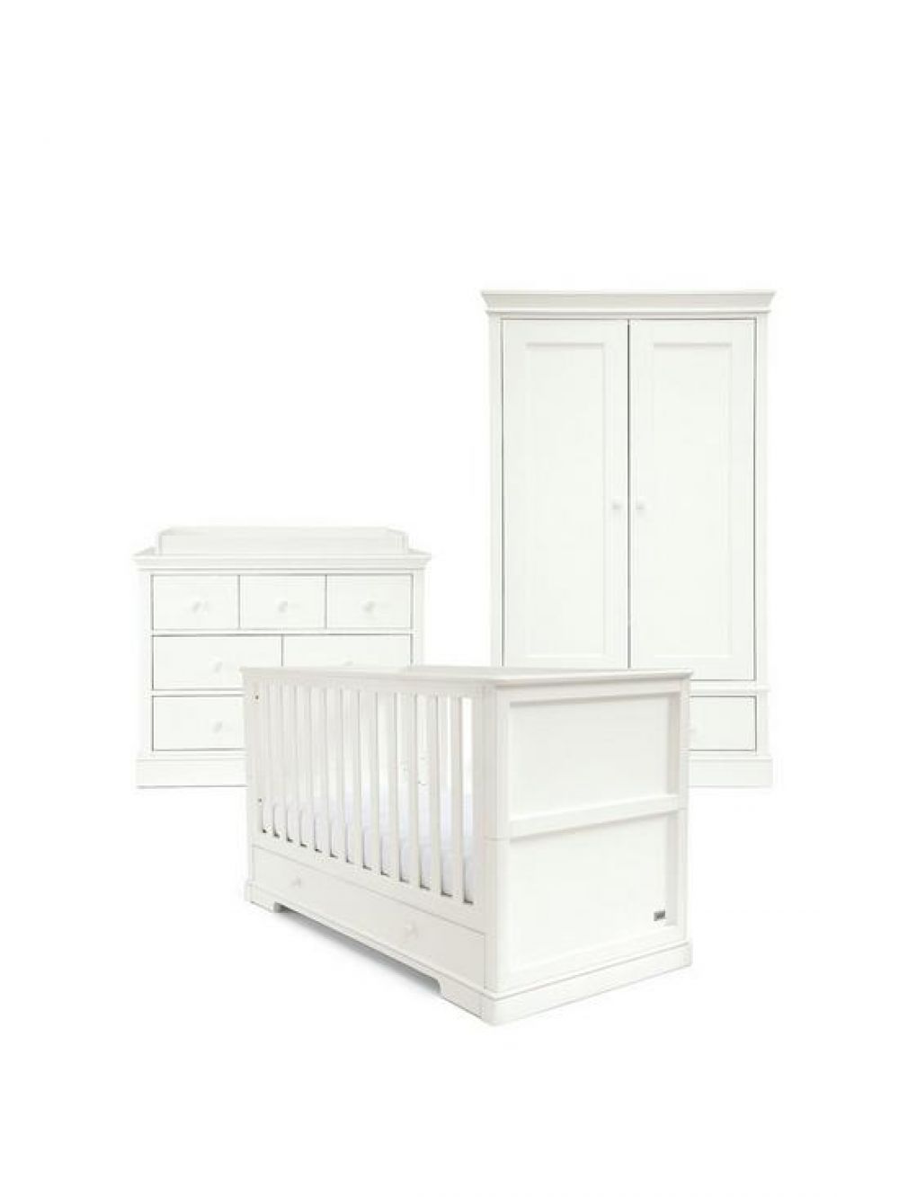 MAMAS & PAPAS Oxford Furniture Range "White" FREE Deluxe Spring Mattress